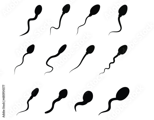 Abstract sperm icon, sperm icon, and sperm vector that runs towards the egg. On a white background, the competition concept