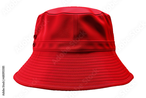 red bucket hat isolated on transparent or white background, png photo