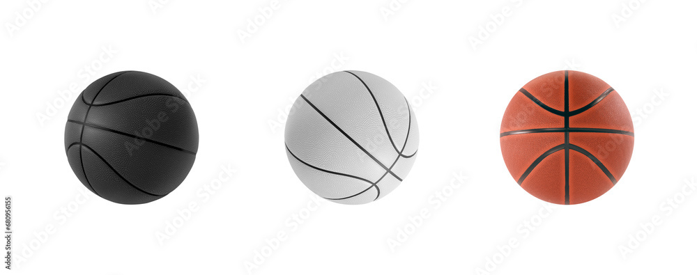 Three basketball ball isolated. transparent background