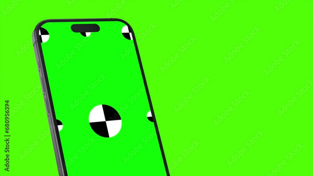 3d render of smartphone with green screen and marks for tracking ...