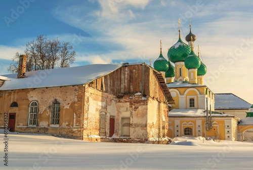 Ruins of the Alekseevsky Monastery in winter Uglich photo