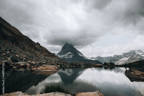 Zermatt, in southern Switzerland’s Valais canton, is a mountain resort renowned for skiing, climbing and hiking. The town, at an elevation of around 1,600m, lies below the iconic, pyramid-shaped Matte photo