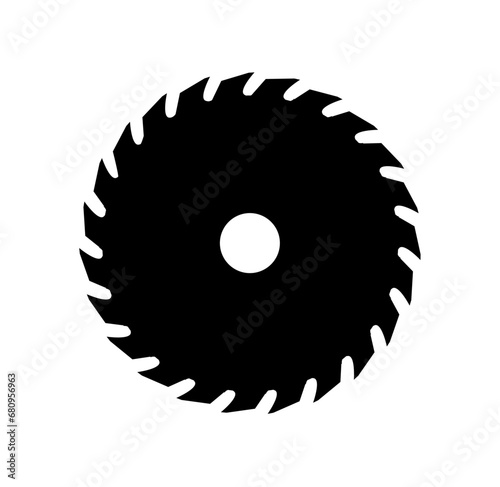 Circular saw. Rotary flat blades saw machine, cut teeth machine for carpentry, machine for wood construction. Vector photo