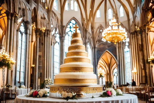 city cathedral huge beautiful luxury wedding cake party