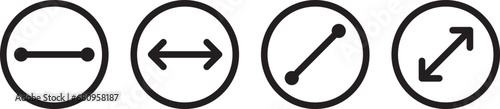 Diameter icon set simple design