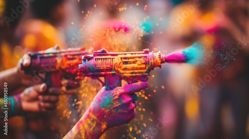 Holi festival of colors, holika dahan, AI photo