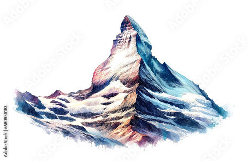 Alpine Majesty: The Matterhorn in Watercolor