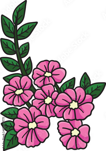 Spring Flower Cartoon Colored Clipart Illustration