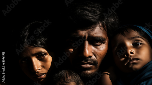 Portrait of a Multigenerational Family in Urban India