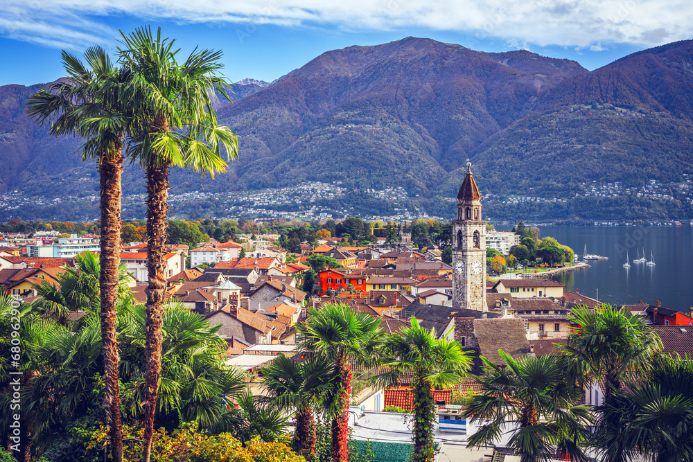 Ascona, Italy on Lake Maggiore - obrazy, fototapety, plakaty 