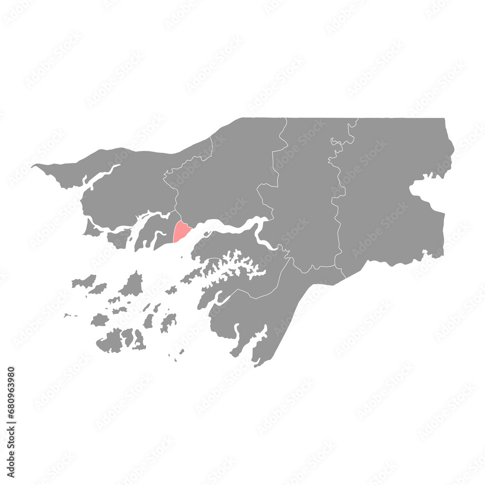 Obraz premium Bissau city map, administrative division of Guinea Bissau. Vector illustration.