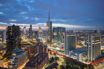 Keuken achterwand Milaan Stadsgezicht Milaan bij dageraad  © SeanPavonePhoto