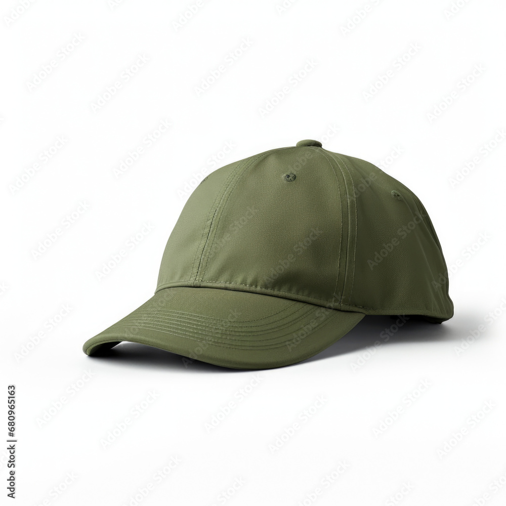 Green baseball cap isolated on white background Green baseball cap isolated on white background