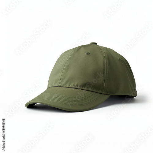 Green baseball cap isolated on white background