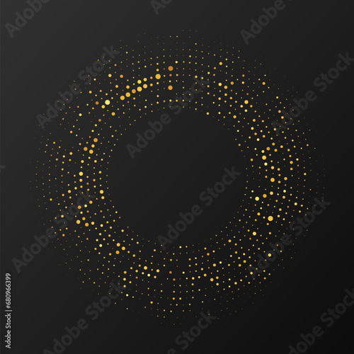 Abstract gold glowing halftone dotted background