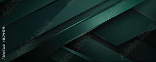 Dark green abstract in wide banner shape. polygon elegant or frame background. copy space for text.