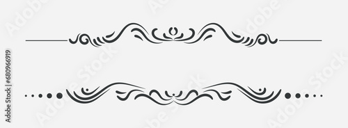 Free vector floral design elements vintage dividers in black color. vector illustration. border elements