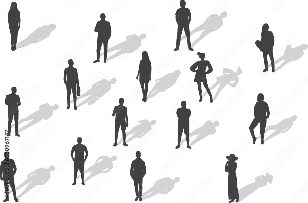 Fototapeta premium silhouette of man and woman on white background vector