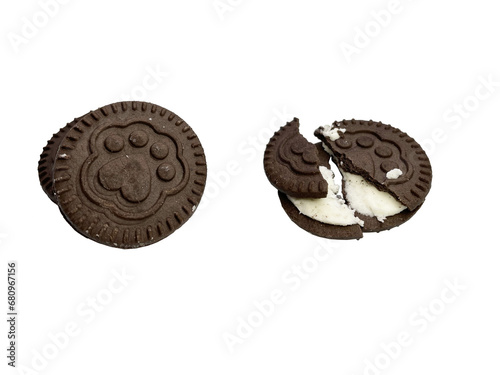  chocolate cookies with filling inside