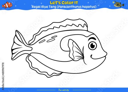 Lets color it blue regal tang fish