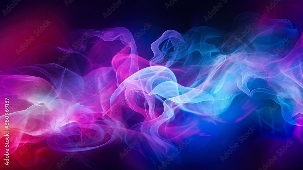 Abstract light refracting spectrum of vivid colors against a dark background