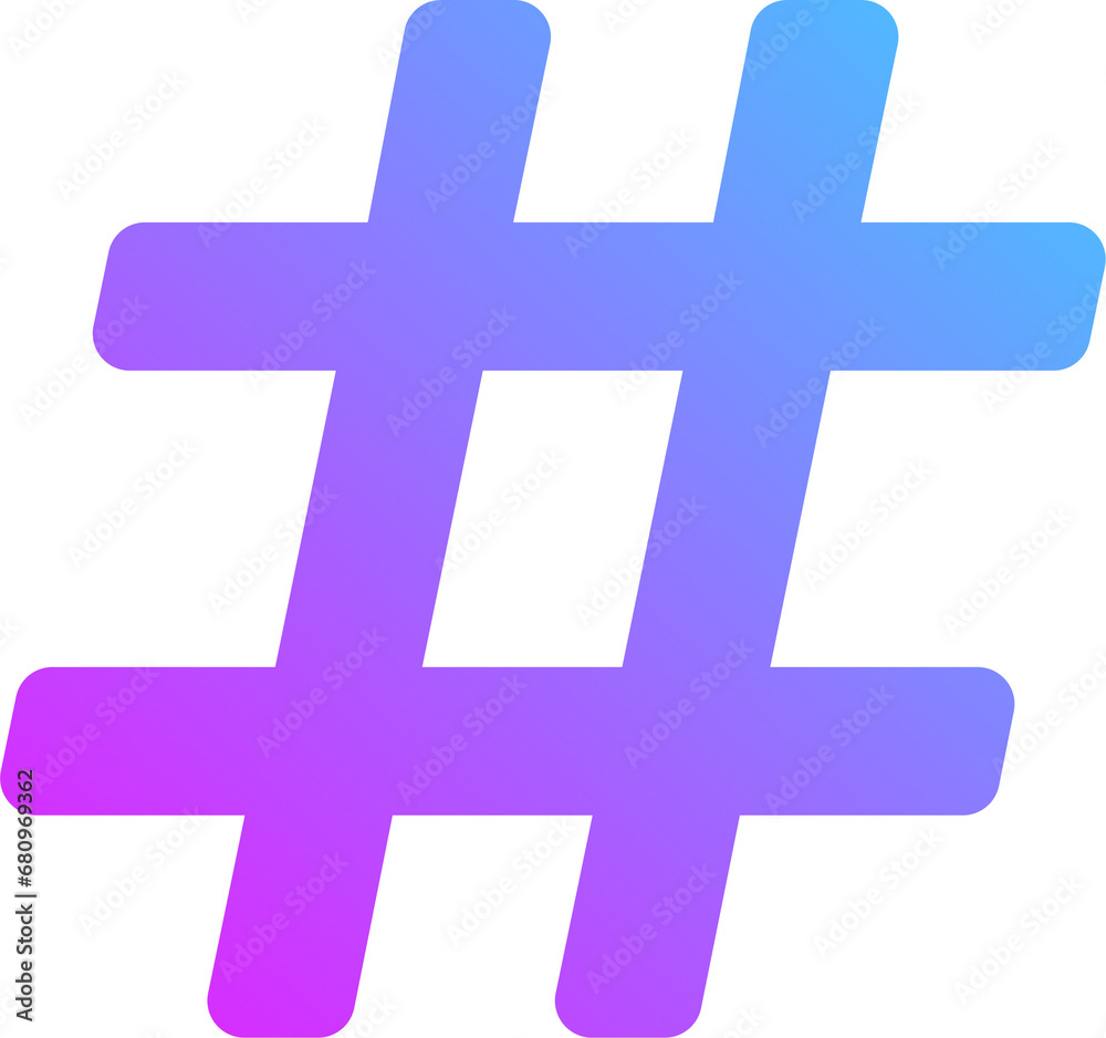 Purple Gradient Hashtag Icon