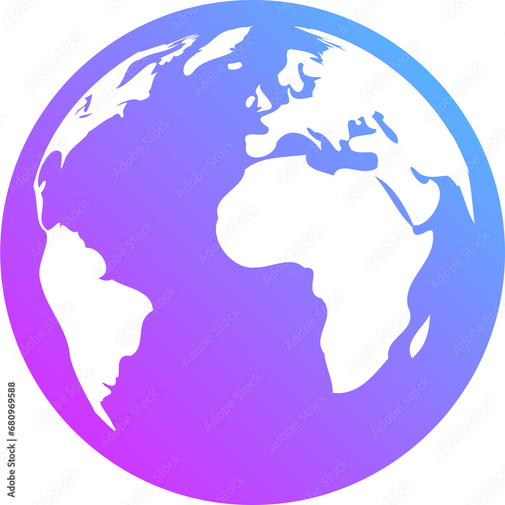 Purple Gradient World Icon