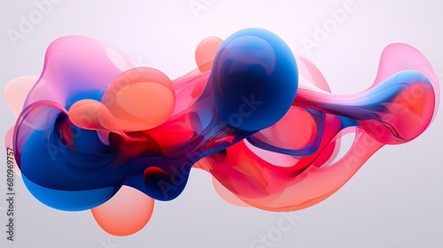 Abstract floating shapes virtual geometric fluidity background photo