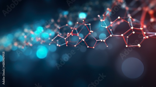Abstract technology or medical background with hexagons shape pattern molecular structure