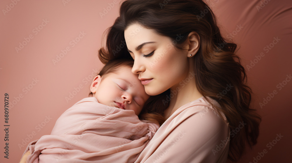 Pink Backdrop, Tender Maternal Love Pink Backdrop, Tender Maternal Love