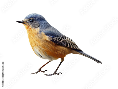 Blue-fronted Redstart bird isolated on transparent or white background, png