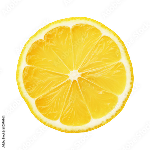 Lemon slice isolated on transparent or white background, png