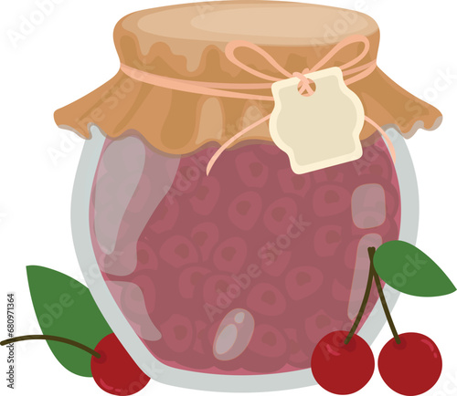 Cherry jam illustration