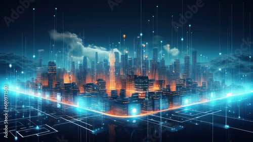 City on a Cyber Mainboard Circuit Technology [300DPI]
