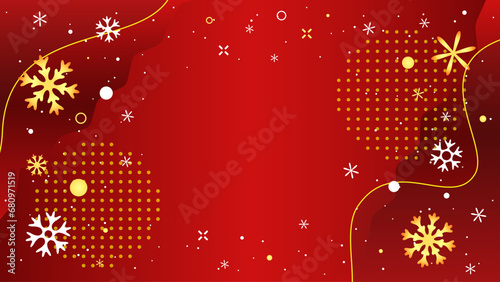 メリークリスマス、キラキラした雪の結晶と赤色の背景。ベクターイラスト素材