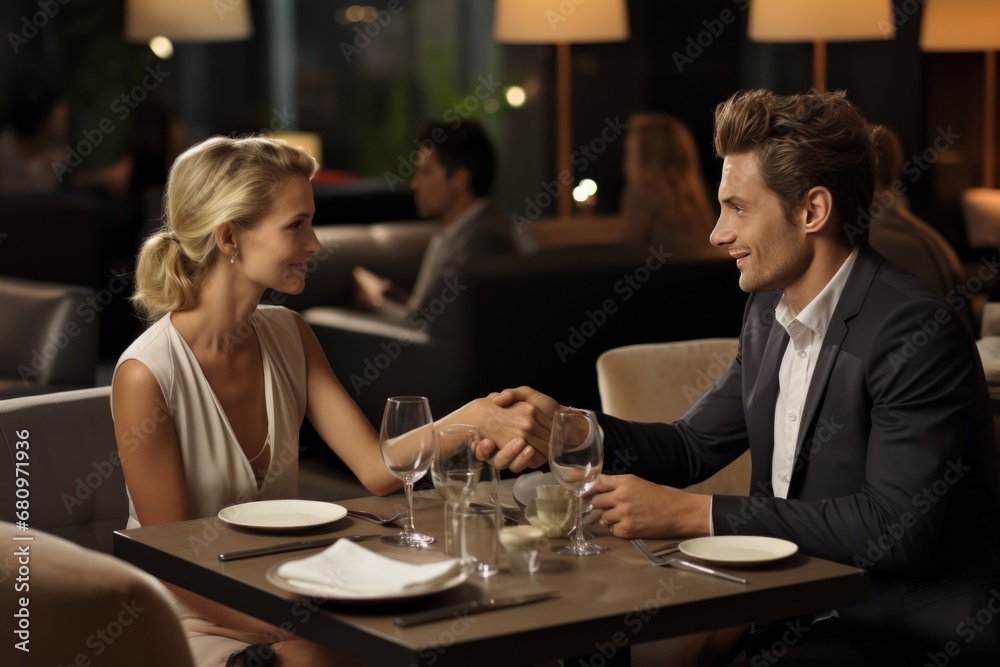 Joyful Couple Shakes Hands with Real Estate Agent, Signifying New Homeownership