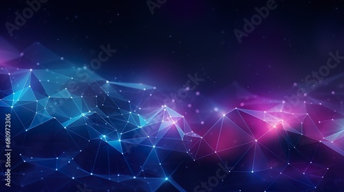 Abstract graphic background of gradient glow dots or neon blue beige futuristic technology.
