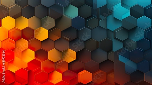 Geometric abstract hexagons pattern decoration background. Vintage