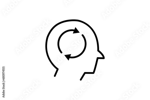 mind refresh icon. icon related to mental health, meditation, wellness. line icon style. simple vector design editable