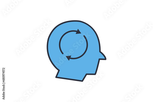 mind refresh icon. icon related to mental health, meditation, wellness. flat line icon style. simple vector design editable