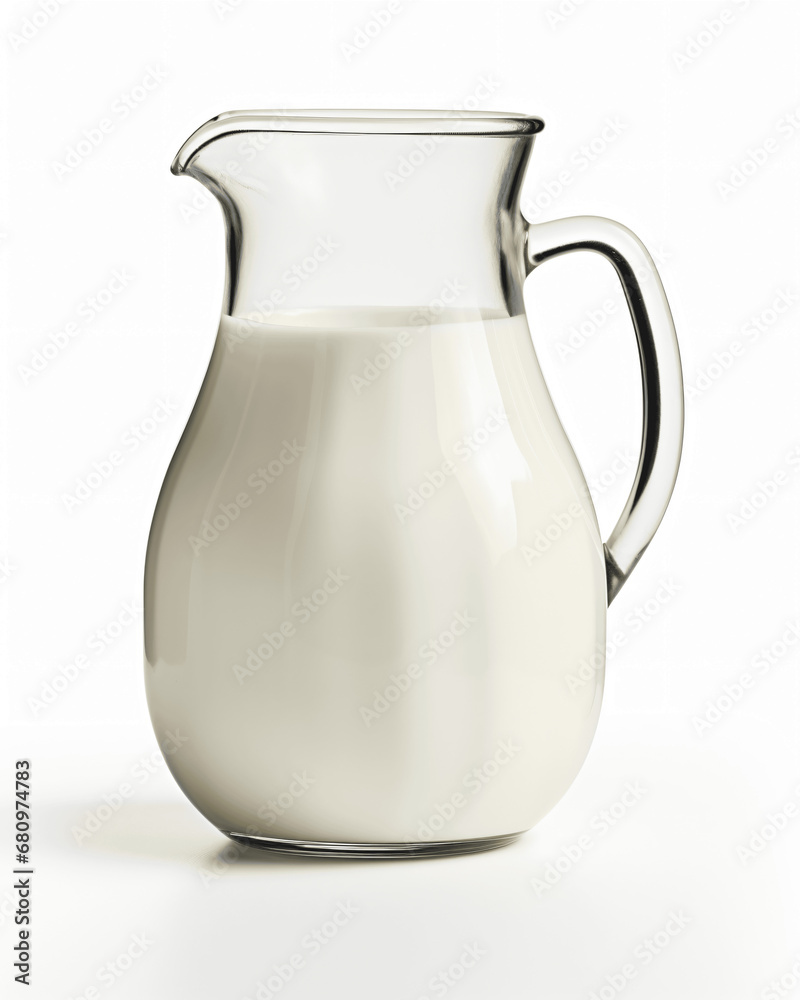 Nutritious Milk Jug, Essential Dairy, Isolated on White