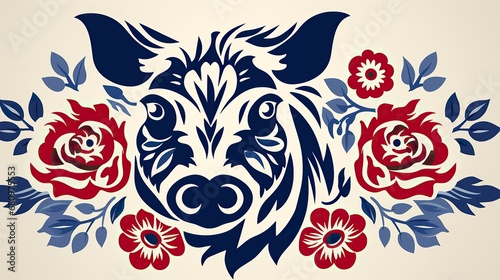 a pig symbol hangs around the chinese zodiac symbol in the ,New Year Celebration, Chinese New year, Chinese New year Celebratin
