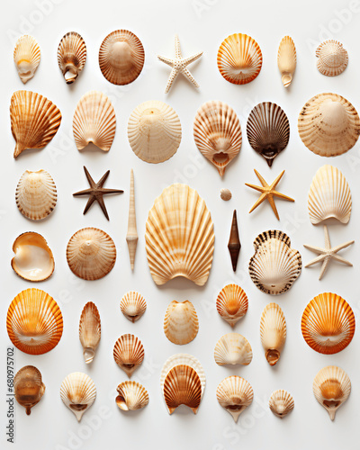 Coastal Shell Variety Isolated on White © Sanja