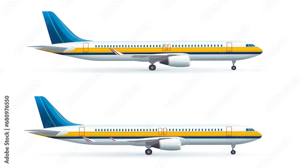 Airline Transportation Line Icons commercial