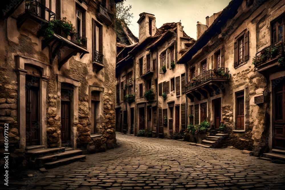 Obraz premium narrow street country