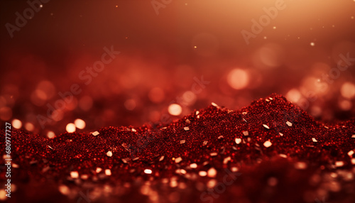 Red Glitter Texture Close-Up for Festive Background