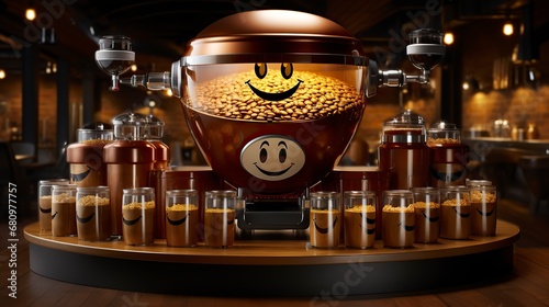 A smiley face in a cup of coffee photoreal ,Chocolate day, Valentines Day, Valentines week   © CREATIVE STOCK