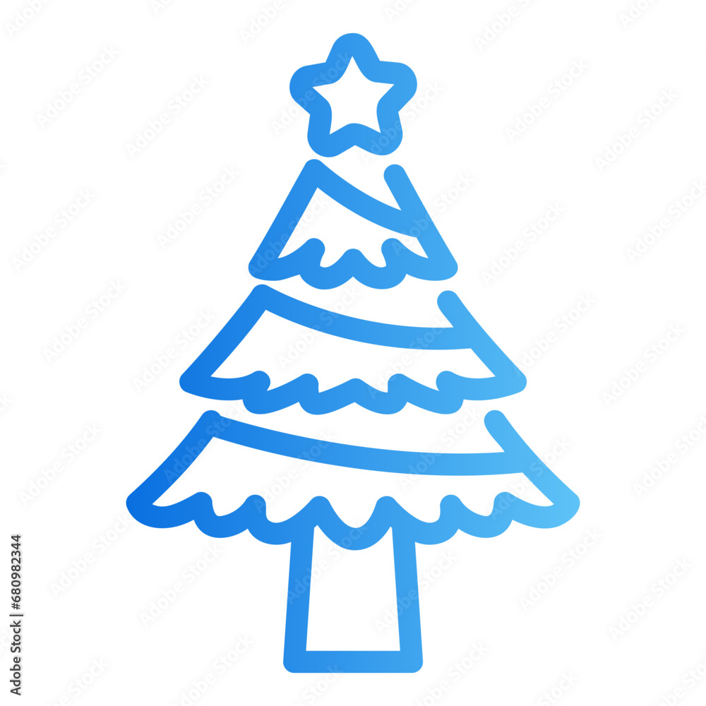 Fototapeta premium christmas tree gradient icon
