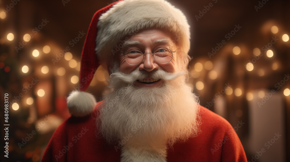 Smiling Santa Claus On the background of the Christmas tree Smiling Santa Claus On the background of the Christmas tree