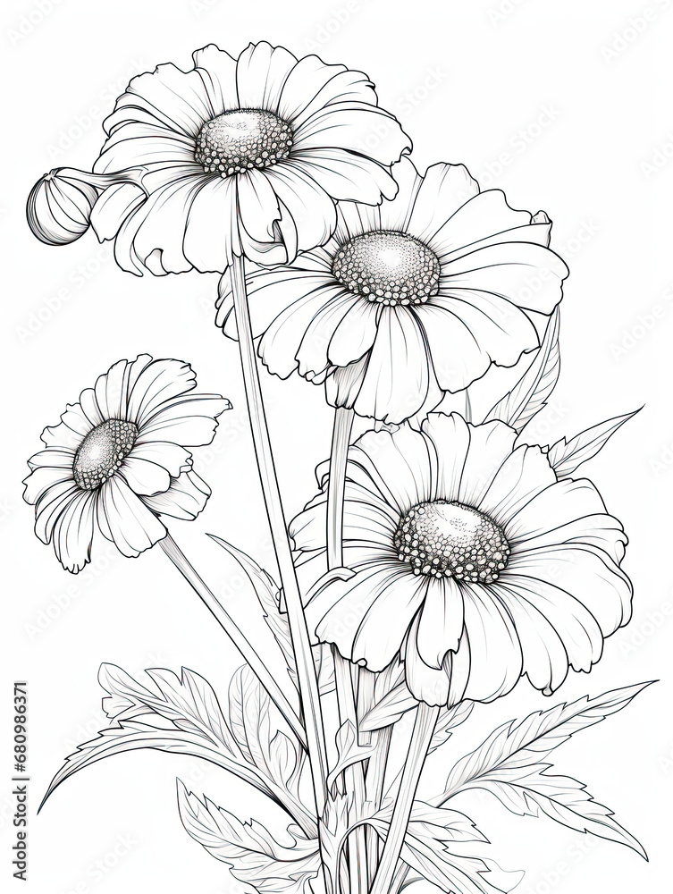 Helenium Coloring book page Helenium Coloring book page